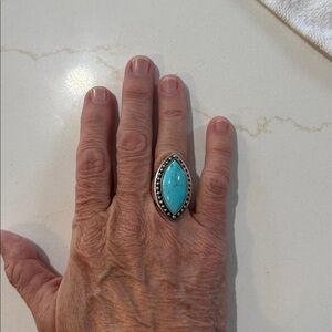 Turquoise 925 Silver Whitney Kelly Women's Ring 7